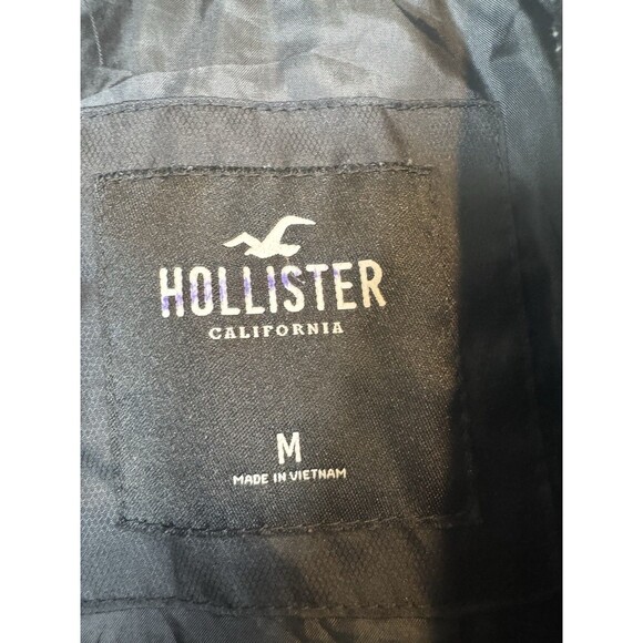 Varsity Bomber Button Up Jacket Hollister 99 Black Los Angeles California Sz M - Picture 12 of 16